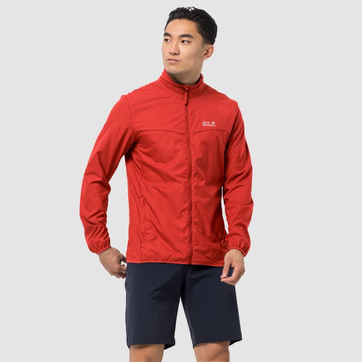 Jack Wolfskin Mens Jwp Wind Softshell Jacket Orange Red 679543AXV